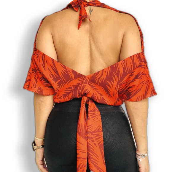 Johanna Ortiz Tops - Johanna Ortiz Wrap Bkouse Tonal Palm Print